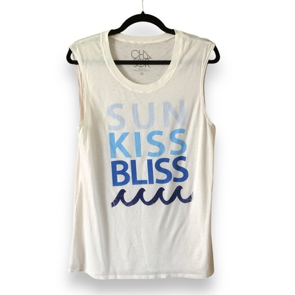 Chaser Sun Kiss Bliss Graphic Muscle Tank NWOT Flawed Size Medium - Picture 1 of 5